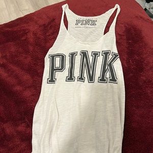 PINK/VS white racer back tank